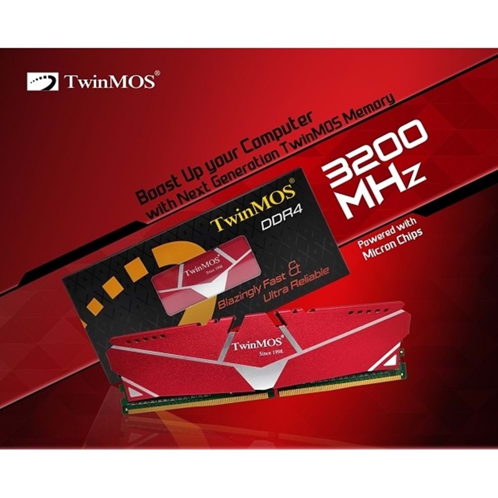 Twinmos MDD432GB3200D 32GB (Tek Parça) 3200Mhz DDR4 (Soğutuculu) PC Bellek