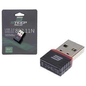 Steep Solid USB 2.0 802.11N Kablosuz Nano Tırnak WiFi Adaptör 300Mbps