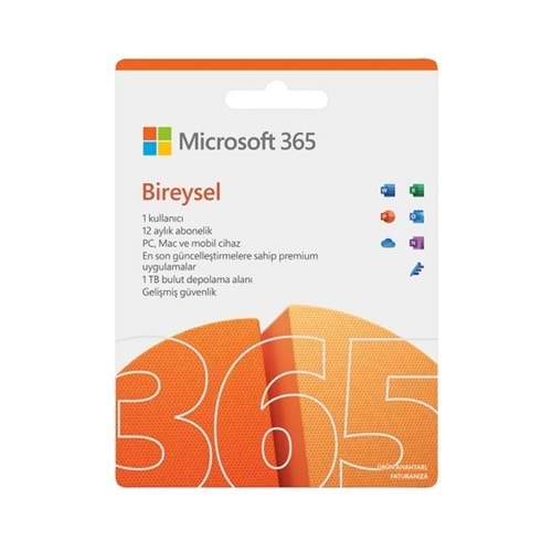 Microsoft Ofis 365 Bireysel Tr Kutu 1 Yıl QQ2-01451