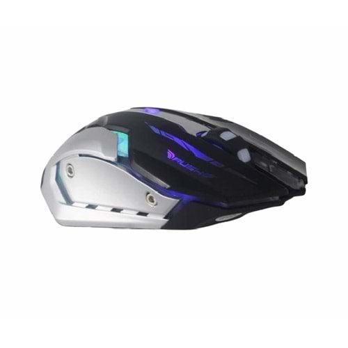Rush Rm23B Kablosuz 2400Dpi Siyah Şarjlı Led 6D Oyuncu Mouse