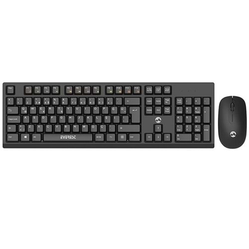 Everest KM-2510 Q Türkçe Kablosuz Multimedya Siyah Klavye+ Mouse