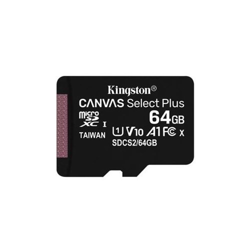 Kingston 64GB SDCS2/64GB 100MB/s CL10 U1 A1 MicroSD Kart Bellek