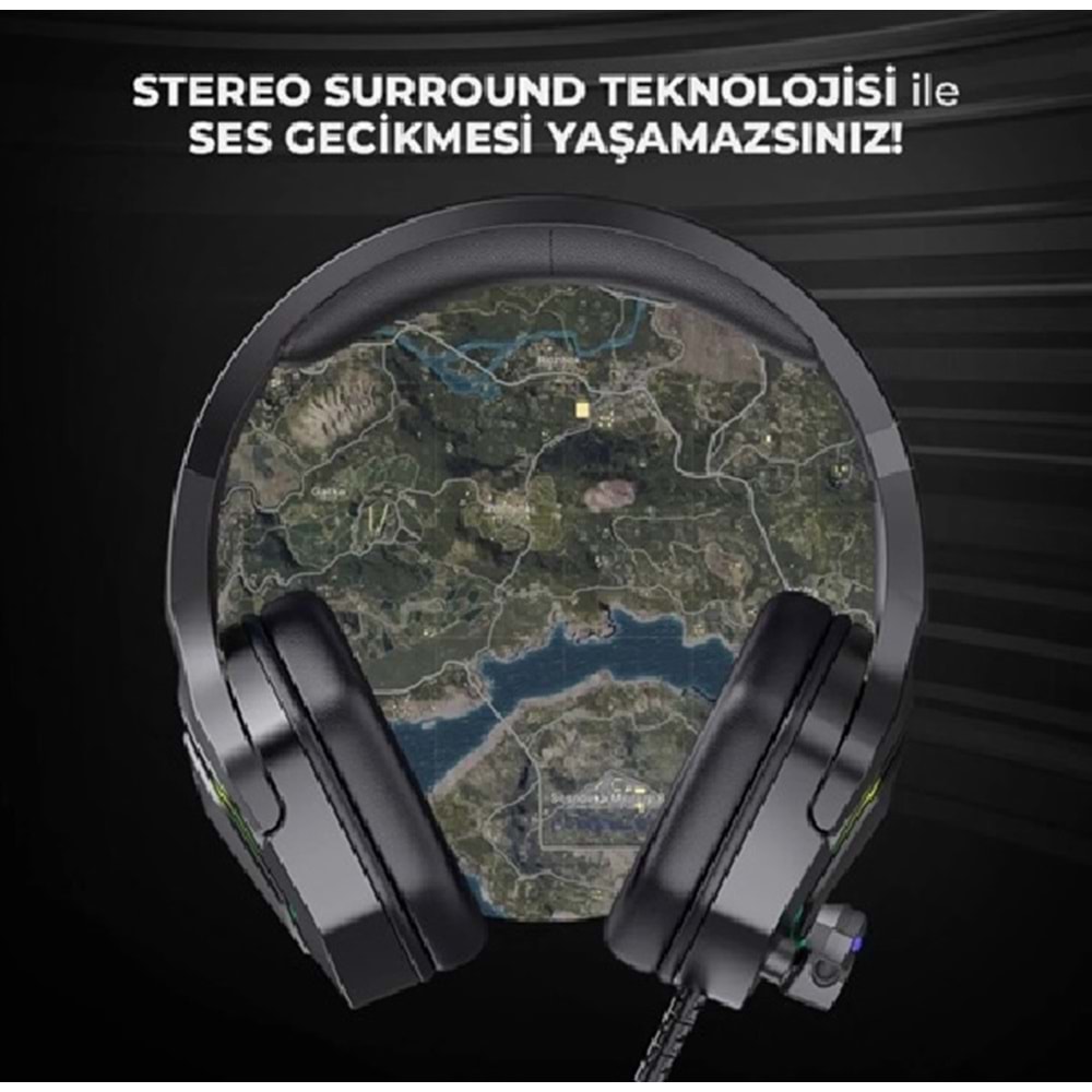 Lenovo Lecoo HT403 USB + 3.5mm Jak Gaming Kulaklık Siyah Kulaküstü Kulaklık RGB LED Aydınlatmalı