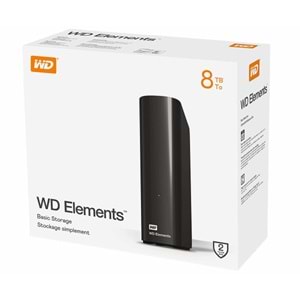 Western Digital WDBWLG0080HBK-EESN Elements Desktop 3.5 8TB USB 3.0 Siyah T Siyah Taşınabilir Harddisk